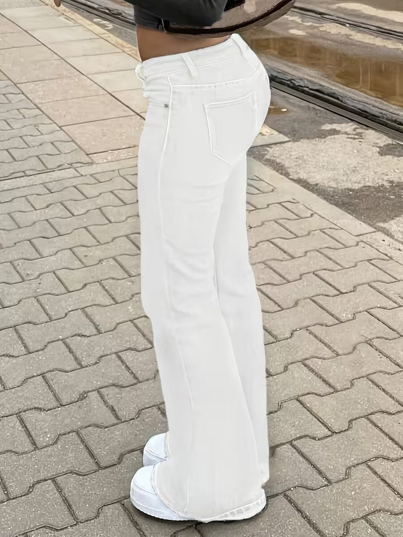White Low waste Jeans